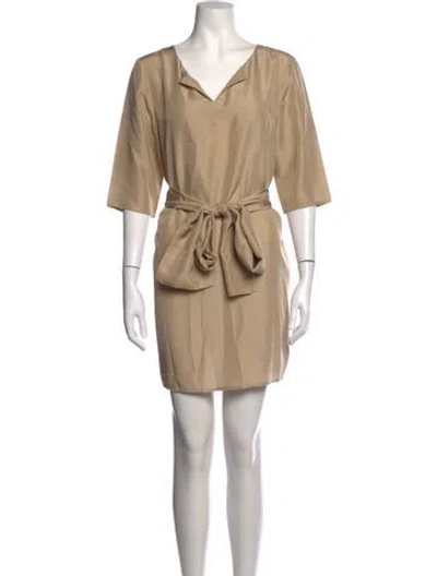 Pre-owned Etcetera Silk Mini Dress In Neutrals