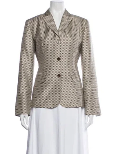 Pre-owned Etcetera Silk Patterned Blazer In Neutral