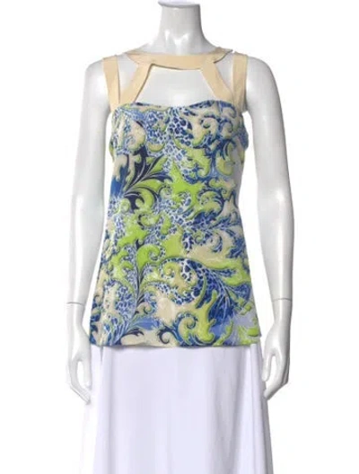 Pre-owned Etcetera Silk Patterned Top In Multi
