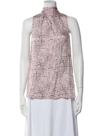 Pre-owned Etcetera Silk Patterned Top In Pink