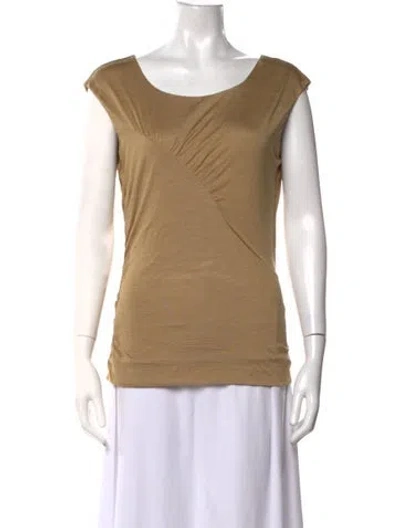 Pre-owned Etcetera Silk Scoop Neck Top In Neutrals