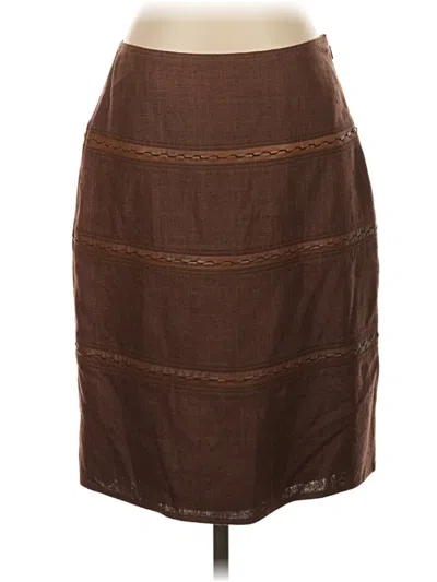 Pre-owned Etcetera Silk Skirt In Brown