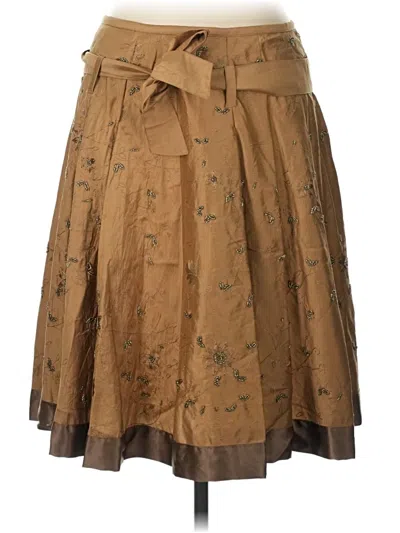Pre-owned Etcetera Silk Skirt In Brown