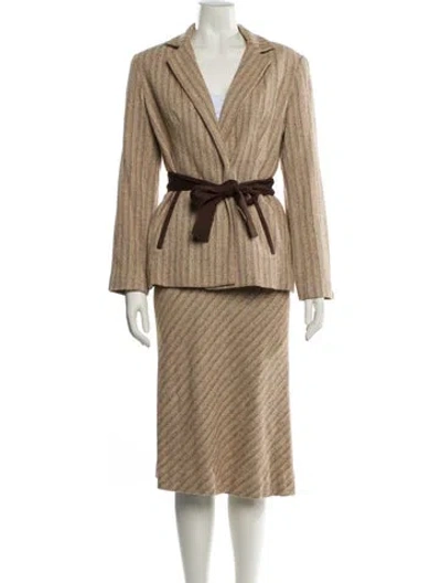 Pre-owned Etcetera Silk Skirt Set In Neutral