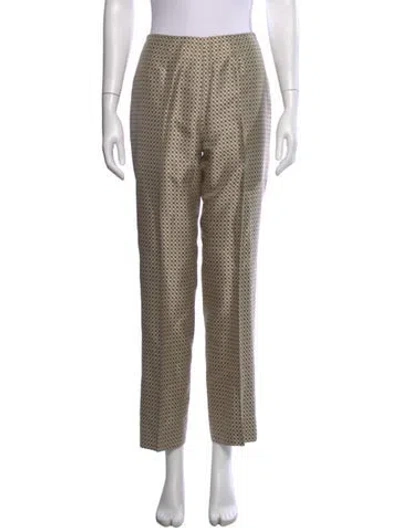 Pre-owned Etcetera Silk Straight Leg Pants In Neutral