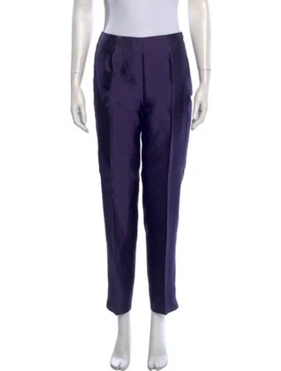 Pre-owned Etcetera Silk Straight Leg Pants In Purple
