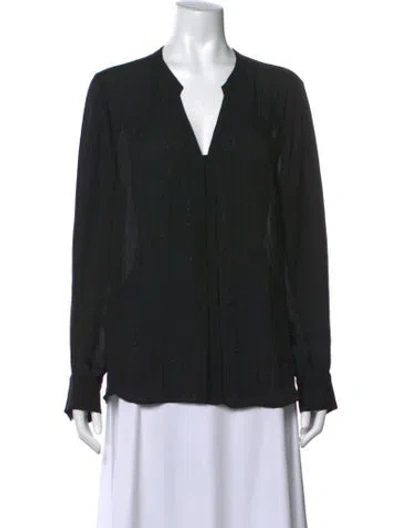 Pre-owned Etcetera Silk V-neck Blouse In Black