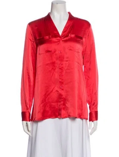 Pre-owned Etcetera Silk V-neck Blouse In Pink