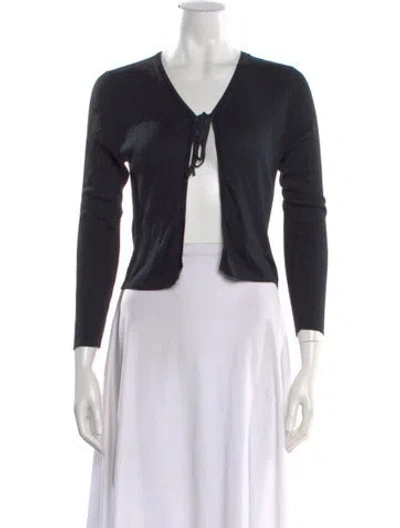 Pre-owned Etcetera Silk V-neck Sweater W/ Tags In Black