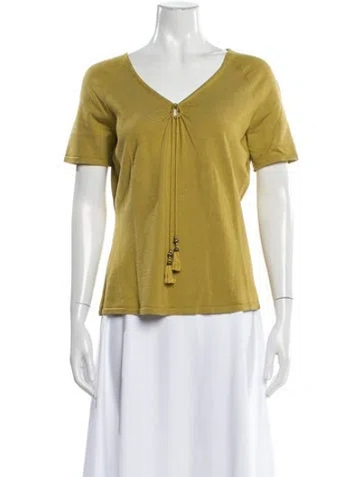 Pre-owned Etcetera Silk V-neck Top In Multi