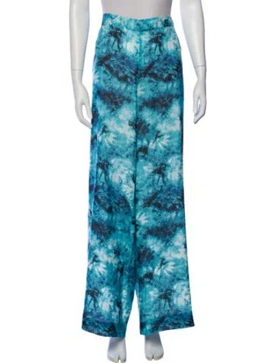 Pre-owned Etcetera Silk Wide Leg Pants In Blue