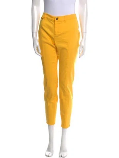 Pre-owned Etcetera Skinny Leg Pants In Yellow