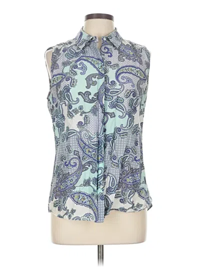 Pre-owned Etcetera Sleeveless Button Down Shirt In Blue