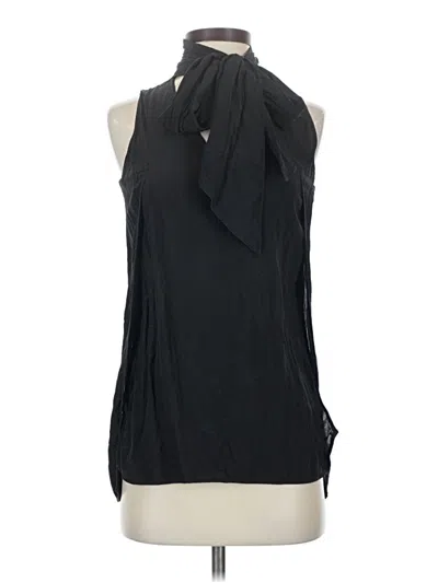 Pre-owned Etcetera Sleeveless Silk Top Black Halter Neckline Tops