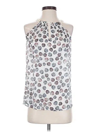 Pre-owned Etcetera Sleeveless Silk Top Silver Halter Neckline Tops