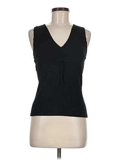 Pre-owned Etcetera Sleeveless Top Black Plunge Neckline Tops