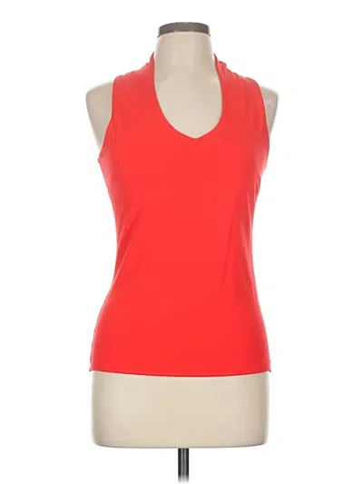 Pre-owned Etcetera Sleeveless Top Orange Halter Neckline Tops