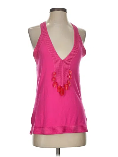 Pre-owned Etcetera Sleeveless Top Pink Halter Neckline Tops