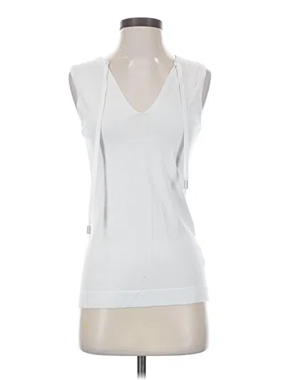 Pre-owned Etcetera Sleeveless Top White Plunge Neckline Tops