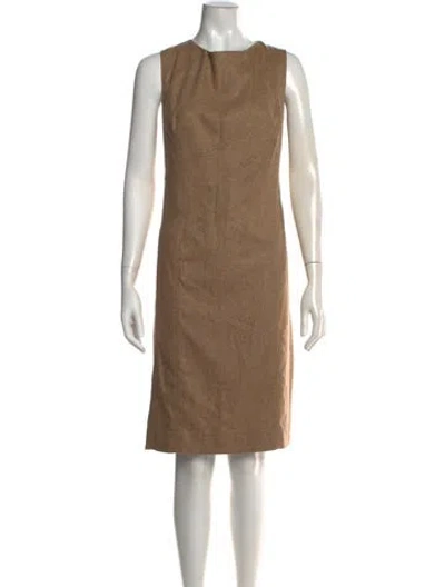 Pre-owned Etcetera Square Neckline Knee-length Dress In Neutrals