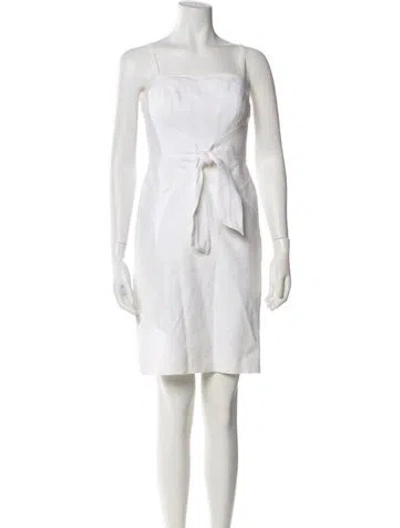 Pre-owned Etcetera Square Neckline Mini Dress In White