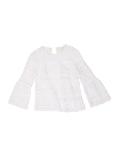 Pre-owned Etcetera Strapless Three-quarter Sleeve Crop Top In White