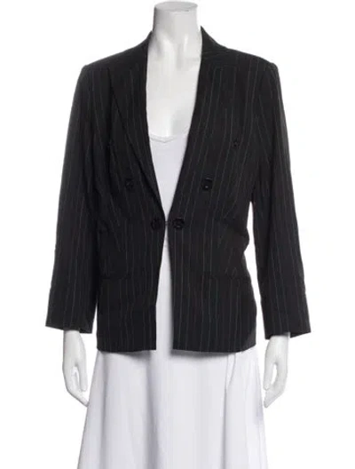 Pre-owned Etcetera Striped Blazer In Black
