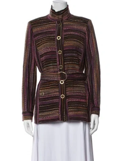 Pre-owned Etcetera Striped Jacket In Brown