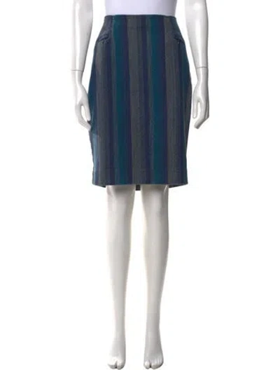 Pre-owned Etcetera Striped Knee-length Skirt In Blue