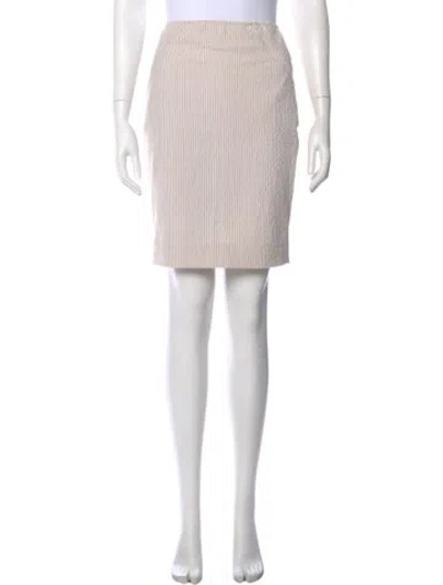 Pre-owned Etcetera Striped Knee-length Skirt W/ Tags In Neutral