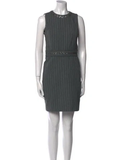 Pre-owned Etcetera Striped Mini Dress In Gray