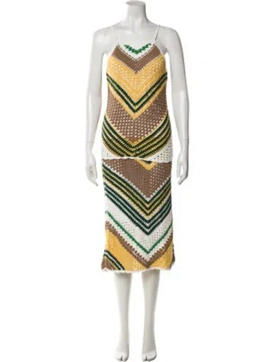 Pre-owned Etcetera Striped Skirt Set In Multi