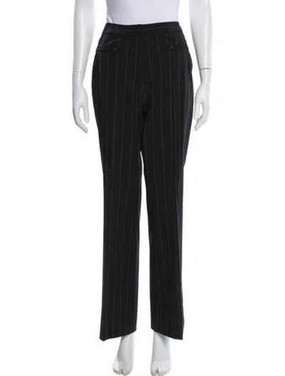 Pre-owned Etcetera Striped Wide Leg Pants In Black
