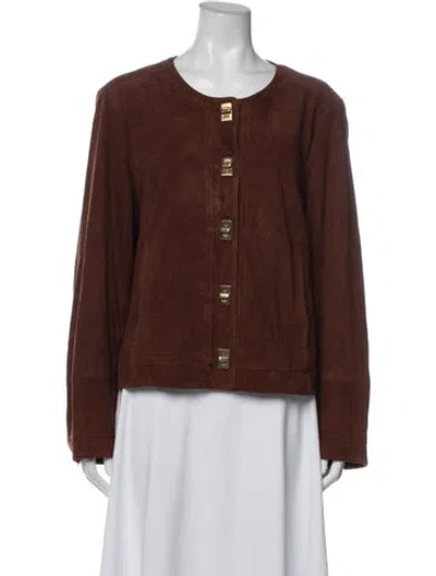 Pre-owned Etcetera Suede Jacket In Brown