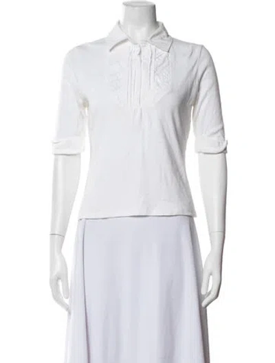 Pre-owned Etcetera Three-quarter Sleeve Top In White