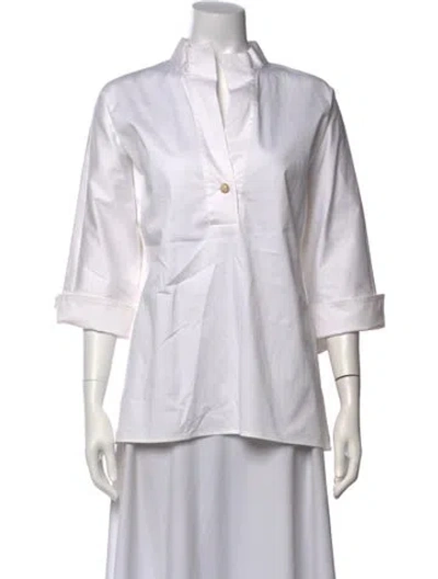 Pre-owned Etcetera Three-quarter Sleeve Top In White