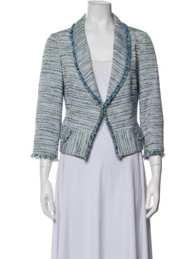 Pre-owned Etcetera Tweed Pattern Blazer In Blue