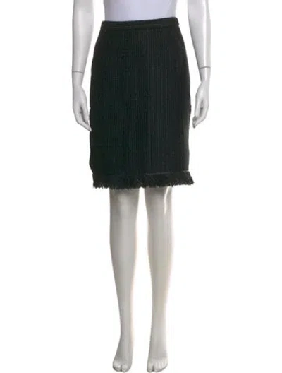 Pre-owned Etcetera Tweed Pattern Knee-length Skirt In Black