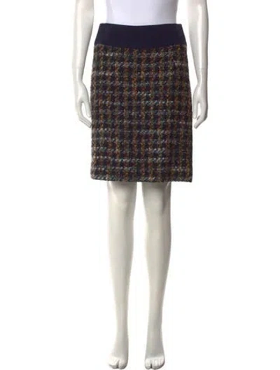 Pre-owned Etcetera Tweed Pattern Knee-length Skirt In Multi