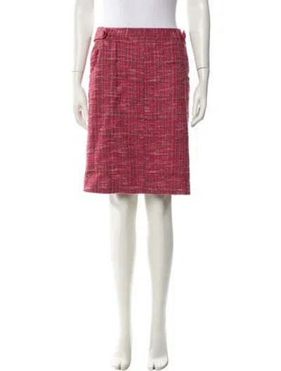 Pre-owned Etcetera Tweed Pattern Knee-length Skirt In Pink