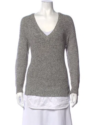 Pre-owned Etcetera Tweed Pattern V-neck Sweater In Multicolor