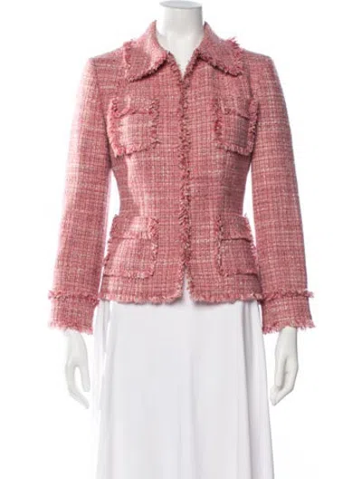 Pre-owned Etcetera Tweed Tweed Pattern Jacket In Pink