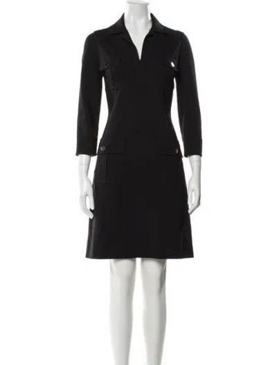 Pre-owned Etcetera V-neck Knee-length Dress In Black