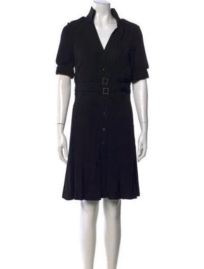 Pre-owned Etcetera V-neck Knee-length Dress In Black