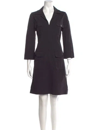 Pre-owned Etcetera V-neck Knee-length Dress In Gray