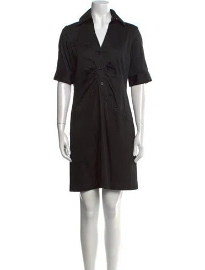 Pre-owned Etcetera V-neck Mini Dress In Black