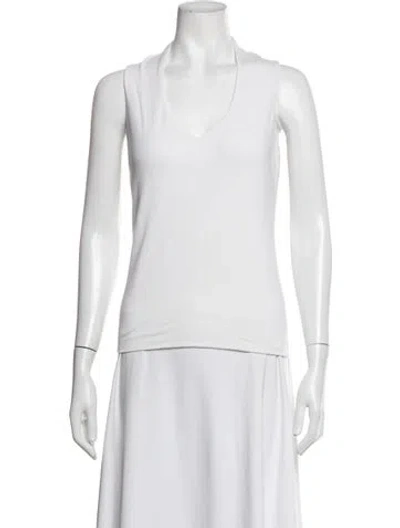 Pre-owned Etcetera V-neck Sleeveless Top In White