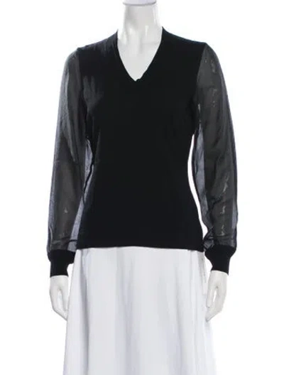 Pre-owned Etcetera V-neck Sweater In Black