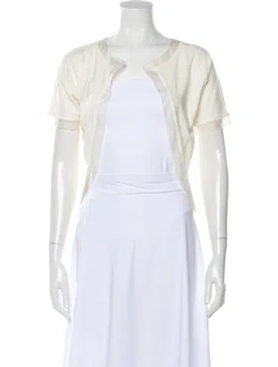 Pre-owned Etcetera V-neck Sweater In White