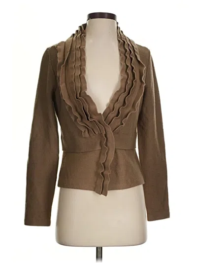 Pre-owned Etcetera Wool Cardigan Sweater In Brown